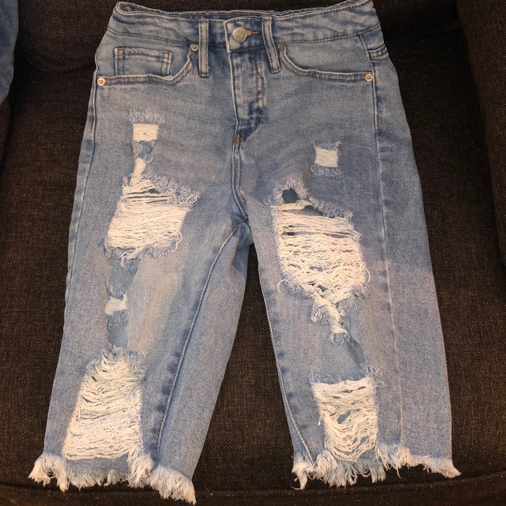 Blue Denim boyfriend high rise shorts